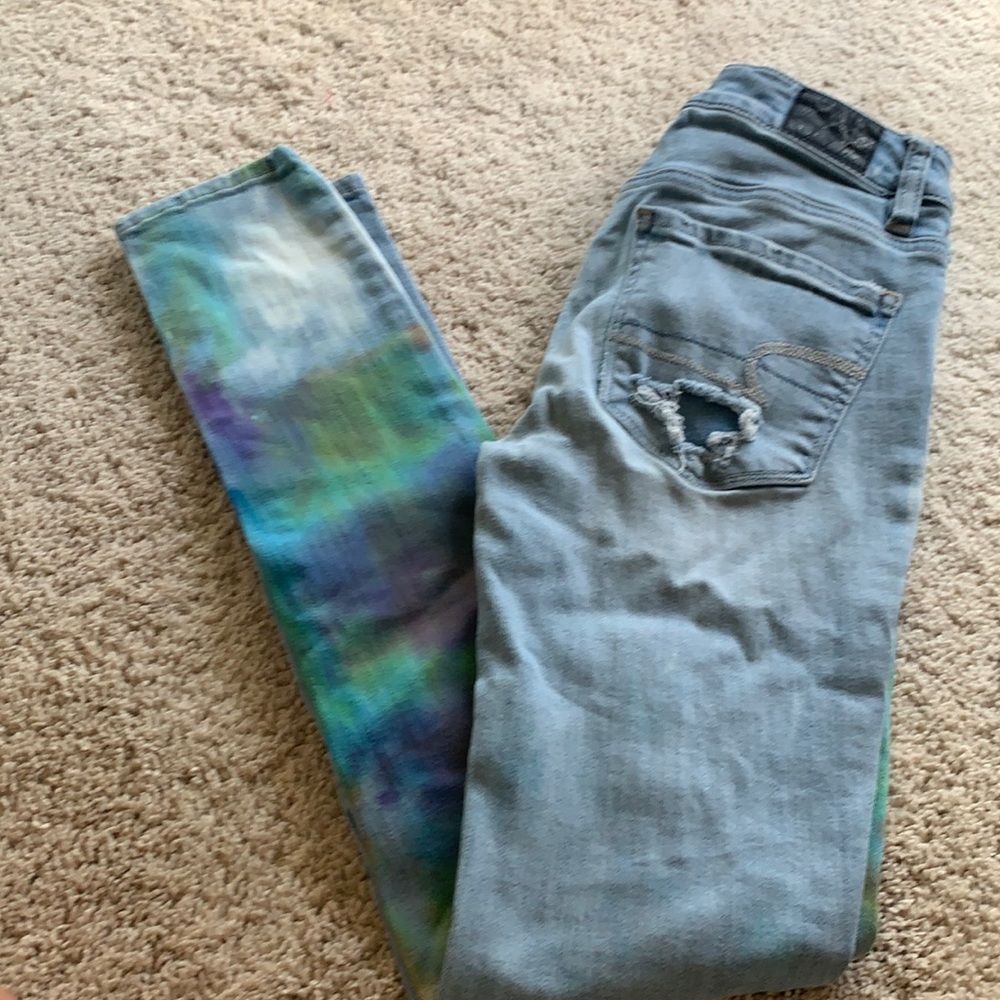 Size 0 Super Stretch American Eagle Tie Dye Jeans